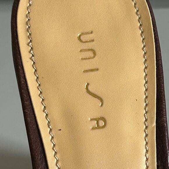 Unisa Leather Cork Heel Sandals Snake Print Buckle Open Toe Slip-On Size 10B - Picture 2 of 15